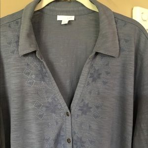 J JILL cotton knit tunic, INCLUDES infinity scarf